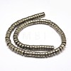 Flat Round/Disc Natural Pyrite Beads Strands G-I126-23-8x4mm-2