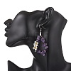 Natural Amethyst Flower Dangle Earrings EJEW-JE06802-02-2