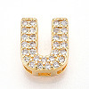 Brass Micro Pave Cubic Zirconia Charms KK-N254-217G-U-1