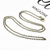 Brass Cable Chains Necklace Making MAK-N029-01AB-2