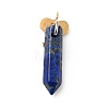 Elephant Natural Lapis Lazuli Pointed Pendants G-I333-06D-2