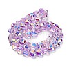 Electroplate Transparent Glass Beads Strands X-EGLA-B012-AB06-2
