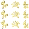 9Pcs 3 Styles Brass Micro Pave Clear Cubic Zirconia Charms KK-YW0004-65-1