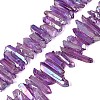 Spray Painted Electroplate Natural Quartz Crystal Points Beads Strands G-Q610-02G-1