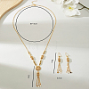 Flower Stainless Steel Column Tassels Earrings & Necklaces Sets for Women TX1175-2