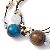Gemstone & Nylon Thread Adjustable Multi-strand Bracelets BJEW-MZ00238-4