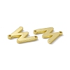 Rack Plating Brass Letter Connector Charms KK-C007-38G-W-3