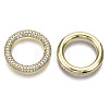 Brass Micro Pave Cubic Zirconia Linking Rings ZIRC-T013-17G-NF-2
