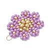 Glass Seed Beaded Flower Pendants PALLOY-MZ01181-05-4