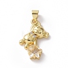 Brass Micro Pave Cubic Zirconia Pendants KK-E074-03G-05-1