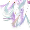 Woven Net/Web with Feather Hanging Suncatchers HJEW-F024-03B-2