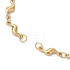 304 Stainless Steel Wave Link Chain Bracelet Making AJEW-JB01303-01-2