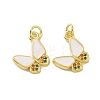 Brass Micro Pave Colorful Cubic Zirconia Charms KK-E068-VF099-2