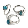 Oval Natural Apatite Adjustable Rings RJEW-Q818-01P-09A-1