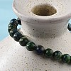 Natural Chrysocolla and Lapis Lazuli Round Bead Stretch Bracelets BJEW-L593-D03-4