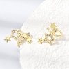 Brass Micro Pave Cubic Zirconia Cuff Earrings for Women CU-CBAE7DF-22G-2