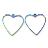 304 Stainless Steel Open Back Bezel Heart Pendants STAS-Z040-03RC-1