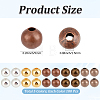 500Pcs 5 Colors Brass Smooth Round Beads KK-PA0001-19-2