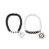 2Pcs 2 Colors Ghost & Spider Web Alloy Enamel Charm Bracelet Sets BJEW-JB10885-1