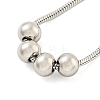 Non-Tarnish Round Beaded 304 Stainless Steel Pendant Necklaces for Women NJEW-G137-01P-2