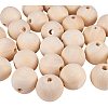 Round Unfinished Wood Beads WOOD-PH0004-30mm-LF-1