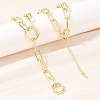 Brass Paperclip Chain Y Lariat Necklaces NJEW-H087-06E-G-1