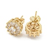 Brass Micro Pave Cubic Zirconia Ear Studs EJEW-P261-18G-2