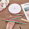 50 Yards Tricolor Polyester Striped Grosgrain Ribbon OCOR-WH0078-199B-3