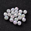 AB Color Plated Eco-Friendly Poly Styrene Acrylic Round Beads X-TACR-L004-8mm-78-1