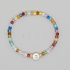 Handmade Bohemian Colorful Faceted Rondelle Glass Beaded Stretch Bracelets UI5654-26-1