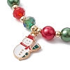 Alloy Enamel Santa Claus Christmas Tree Charm Bracelets BJEW-TA00465-4