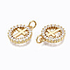 Brass Micro Pave Clear Cubic Zirconia Pendants X-ZIRC-N039-140-NF-3