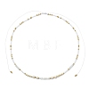 Boho Natural Cultured Freshwater Pearl & Round Seed Beaded Braided Necklaces for Women NJEW-JN06187-01-2