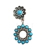 Synthetic Turquoise Dangle Stud Earrings EJEW-C178-01A-1