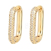 Rectangle Brass Clear Cubic Zirconia Stud Earrings EJEW-A156-12B-G-4