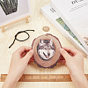 CREATCABIN 1 Set Flat Round & 3D Wolf Pattern Wooden Pendant Decorations HJEW-CN0001-17-3