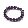 Natural Amethyst Bead Stretch Bracelets BJEW-K212-C-034-3