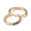 Brass Micro Pave Cubic Zirconia Huggie Hoop Earrings EJEW-K083-36G-A-2