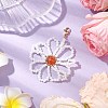 Flower Natural Carnelian & Glass Seed Beads Pendant Decorations HJEW-TA00243-2