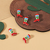 5Pcs Boot Baking Paint Glass Enamel  Beads LAMP-TADJ0001-08G-5