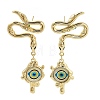 Rack Plating Eye Brass Stud Earrings EJEW-C108-07G-02-1