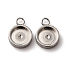 201 Stainless Steel Pendant Cabochon Settings STAS-D379-04B-P-1