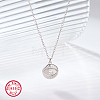 Rhodium Plated 925 Sterling Silver Evil Eye Pendant Necklaces RB0851-1-2