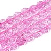 Transparent Crackle Glass Beads Strands GLAA-Q108-03A-04-1