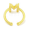 Rack Plating Brass Open Cuff Rings for Women RJEW-F162-01G-M-3