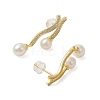 Natural Pearl Ear Studs EJEW-P286-46G-2