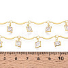 Brass Glass Scalloped Bar Chains CHC-T018-09G-3