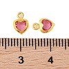 Heart Rack Plating Brass Glass Pendants KK-S385-01G-03-3