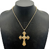 Fashion Cross Alloy Crystal Rhinestone Pendant Necklaces IO7140-1-1