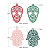 36Pcs 2 Style 430 Stainless Steel Filigree Pendants STAS-LS0001-83-3